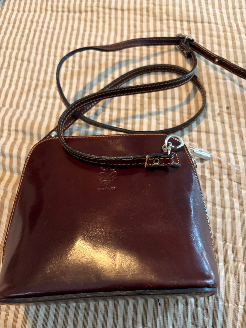 Firenze Leather Burgundy Crossbody Bag